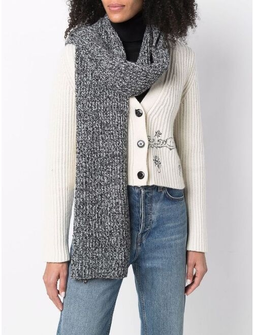 GANNI recycled wool-blend scarf