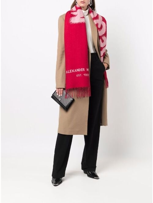 Alexander McQueen intarsia logo wool scarf