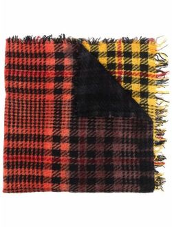 Faliero Sarti colour-block plaid scarf
