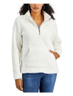 Style & Co Solid Half-Zip Fleece Pullover, Created for Macy's