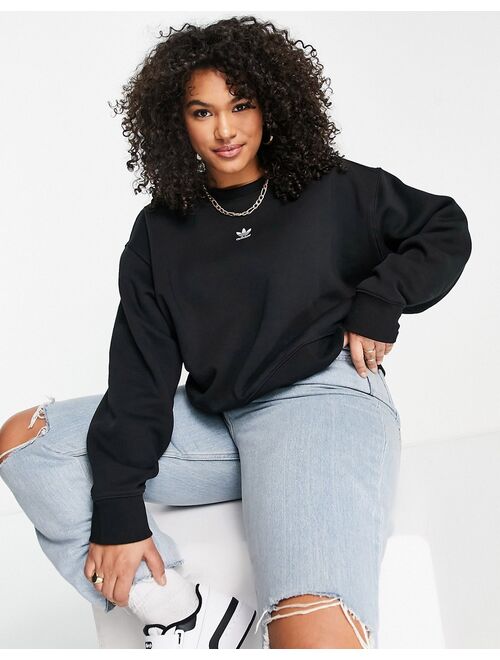 Adidas Originals Originals Plus essential sweatshirt with central logo in black