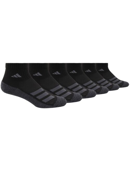 Adidas Big Boys Cushioned Angle Stripe Quarter Sock Pack of 6