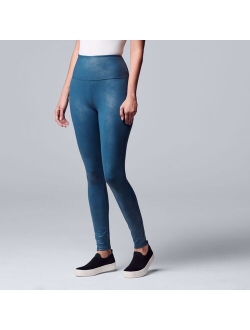 High Rise Faux Leather Shaping Leggings