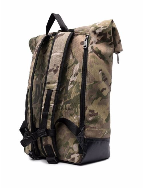 Diesel camouflage-print backpack
