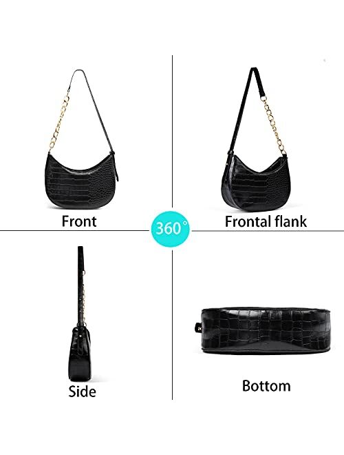 BABABA Classic Fashion Semi-circular Shoulder bag Handbags Messenger Bag, zipper Open And Close, Suitable For Women