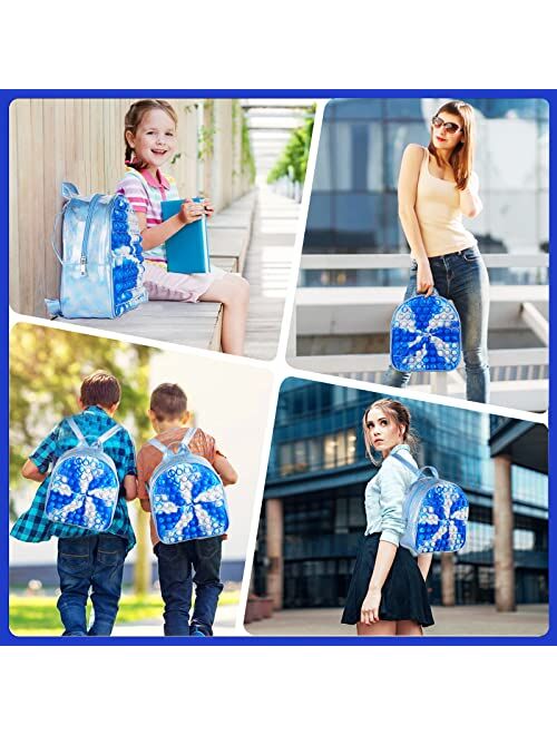 Koaixvio Pop Backpack Fidget Toys Big Pop Purse for Girls,Pop Shoulder Bag Fidget Bookbag Large Capacity for Christmas Party Favors Gift Sensory Toy Toddler Stress Relief