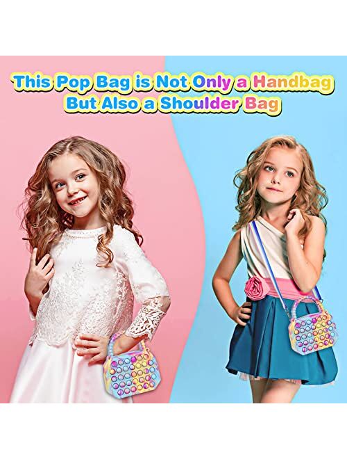 EPPO Pop Shoulder Bag Fidget Toys, Silicone Pop Fidget Bag, Big Pop Purse Best Gifts for Girls and Women,Popper Sensory Handbag Relief Stress Anxiety Special Toy 01