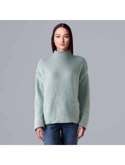 Texture Stitch Mockneck Sweater
