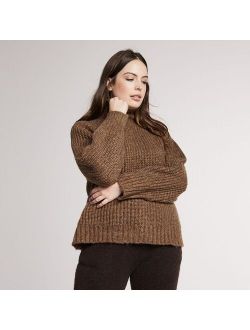 Women's Yummy Sweater Co. Funnel Neck Rib Sweater
