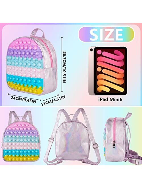 MUCUNNIA Large Pop Backpack Purse Bag for Girls Pop Purse Fidget Toys Fidget Backpack Purse Kids School Backpack Schoolbag Birthday Party Travel School Supplies