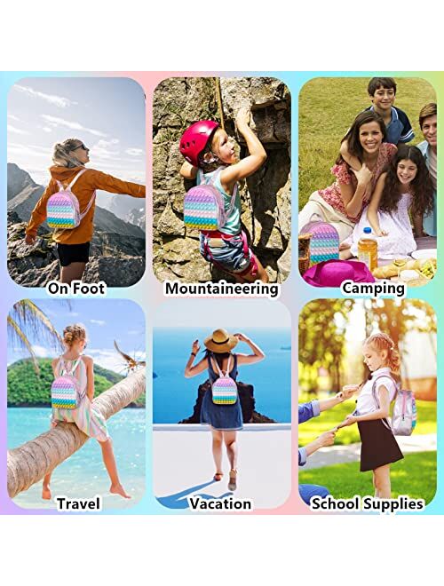 MUCUNNIA Large Pop Backpack Purse Bag for Girls Pop Purse Fidget Toys Fidget Backpack Purse Kids School Backpack Schoolbag Birthday Party Travel School Supplies