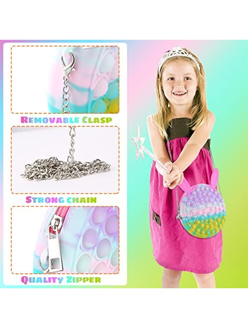 L-Lweik Pop Fidget Toys Shoulder Bag Purse for Girls Kids Relief Stress Sensory Push Crossbody Handbags