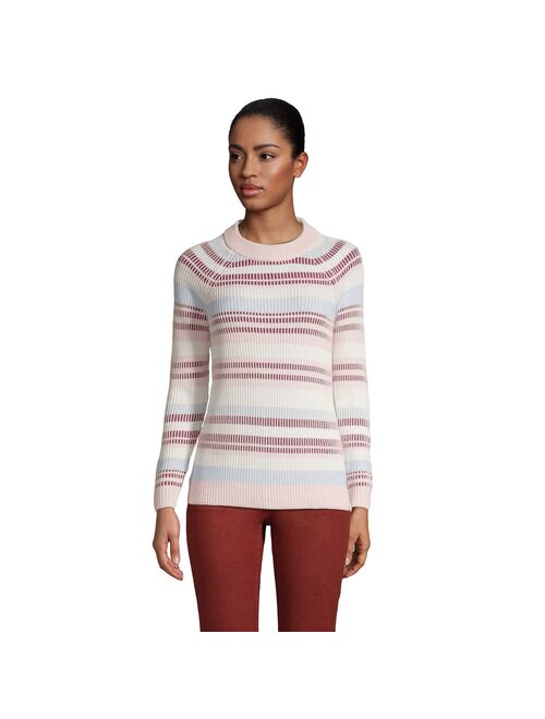Women's Lands' End Drifter Shaker Striped Crewneck Sweater