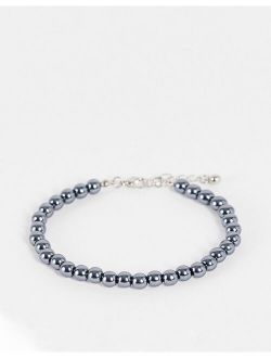 beaded bracelet in black faux pearl