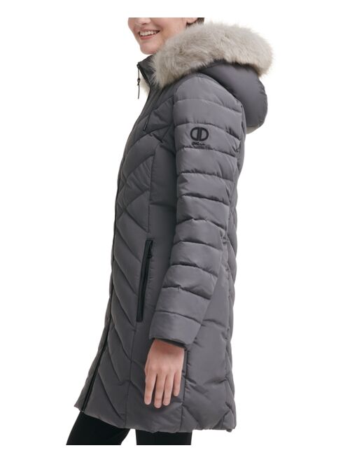 DKNY Women's Faux-Fur-Trim Hooded Puffer Coat