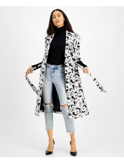 Printed Puff-Sleeve Trench Coat, Created for Macy's