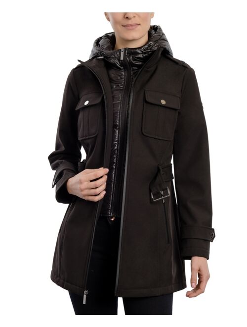 MICHAEL Michael Kors Women's Hooded Belted Raincoat