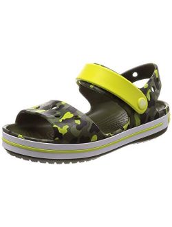 Kids Crocband ' Khaki Camo Flat Sandals Green in Size US