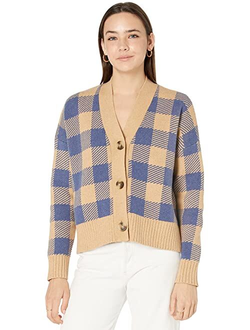 Madewell Bayberry Cardigan Sweater in Buffalo Check