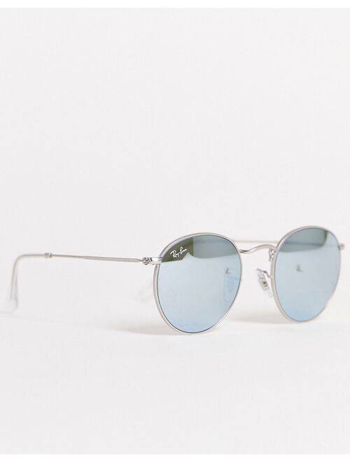 Ray-Ban unisex round sunglasses in silver 0RB3447