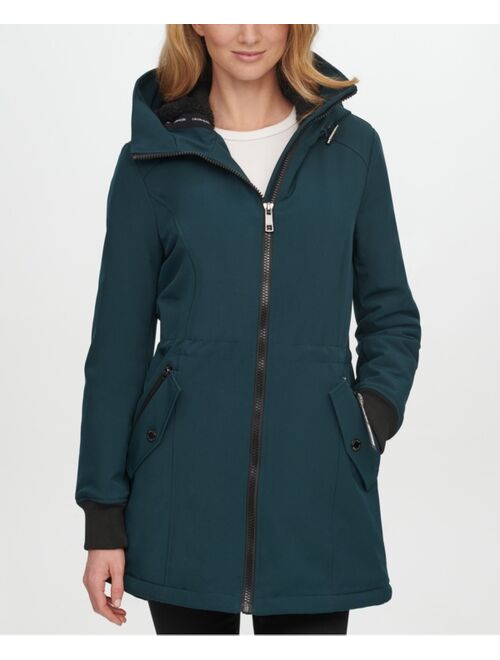 Calvin Klein Women's Fleece-Lined Hooded Raincoat