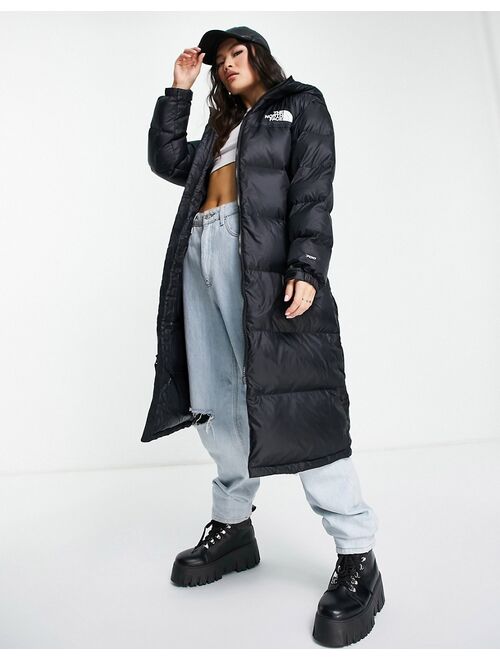The North Face Nuptse Belted parka coat in black