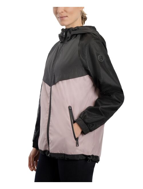MICHAEL Michael Kors Women's Colorblocked Hooded Raincoat