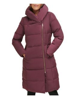 Signature Asymmetrical Pillow-Collar Down Puffer Coat
