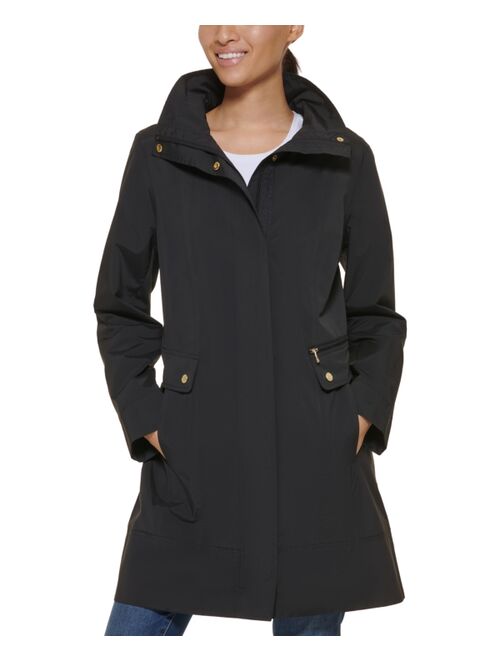 Cole Haan Petite Packable Hooded Water-Resistant Raincoat