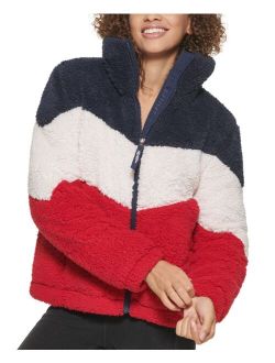 Sport Women's Chevron Colorblocked Fleece Puffer Jacket