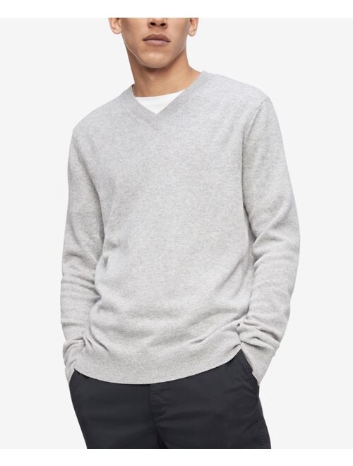 Calvin Klein Men's Solid V-Neck Merino Wool Sweater