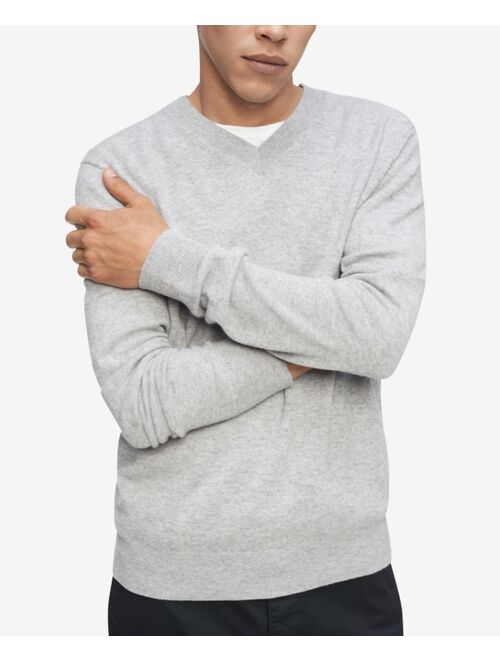 Calvin Klein Men's Solid V-Neck Merino Wool Sweater