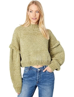 Blank NYC Chenille Drop Shoulder Cropped Sweater