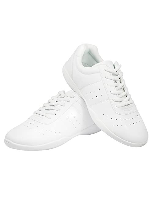 LANDHIKER Cheer Shoes Women White Girls Dance Shoes Cheerleading Fashion Sports Shoes Tennis Training Athletic Shoes Flats
