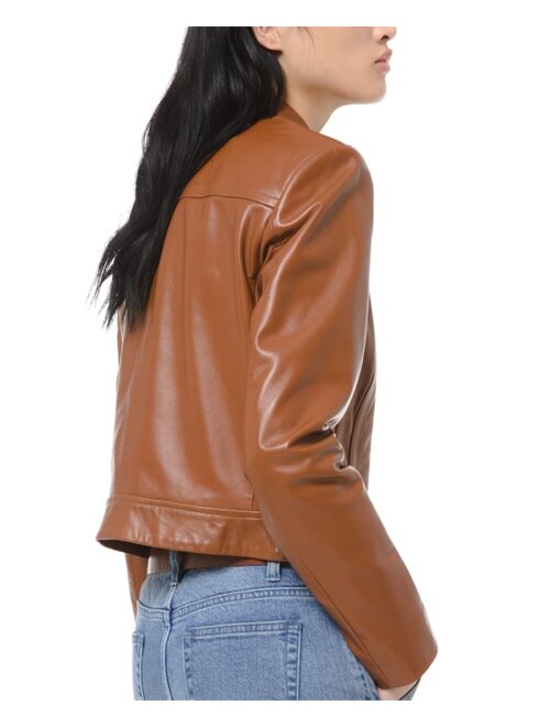 MICHAEL Michael Kors Leather Moto Jacket, Regular & Petite Sizes