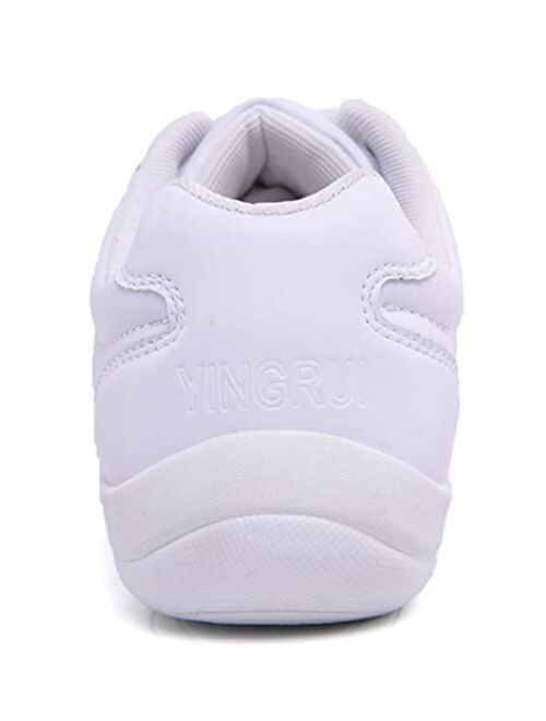 DADAWEN Adult & Youth White Cheerleading Shoe Athletic Sport Training Competition Tennis Sneakers Cheer Shoes