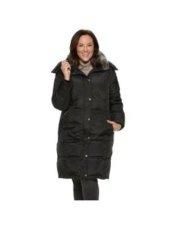 Plus Size TOWER by London Fog Faux-Fur Collar Down Puffer Coat