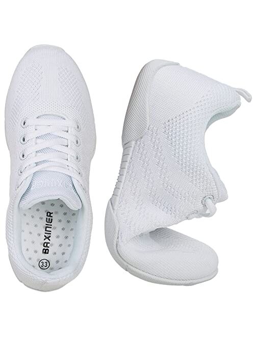 FUQIAO Girls White Cheerleading Shoes Lightweight Competition Sneakers Women Indoor Cheer Dance Shoe