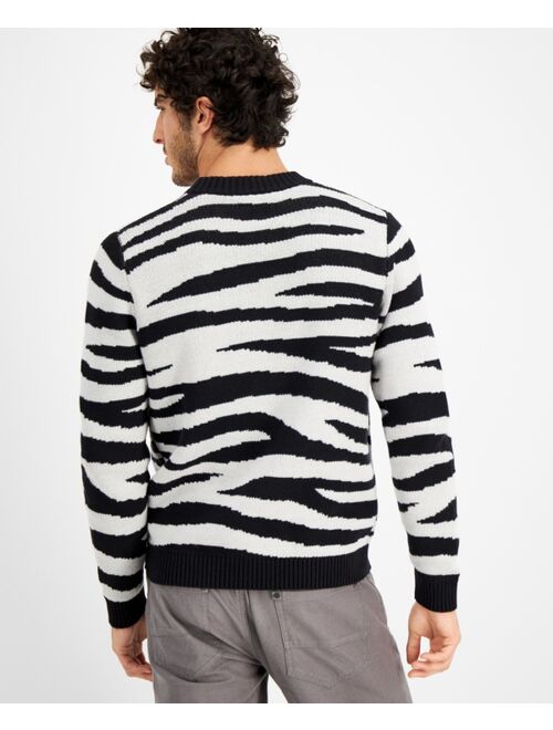 INC International Concepts Men's Zebra Stripe Sweater, Created for Macy's