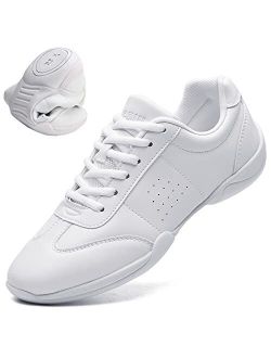 Adult & Youth White Cheerleading Shoe Athletic Sport Dance Shoes Training Competition Tennis Sneakers Cheer Shoes