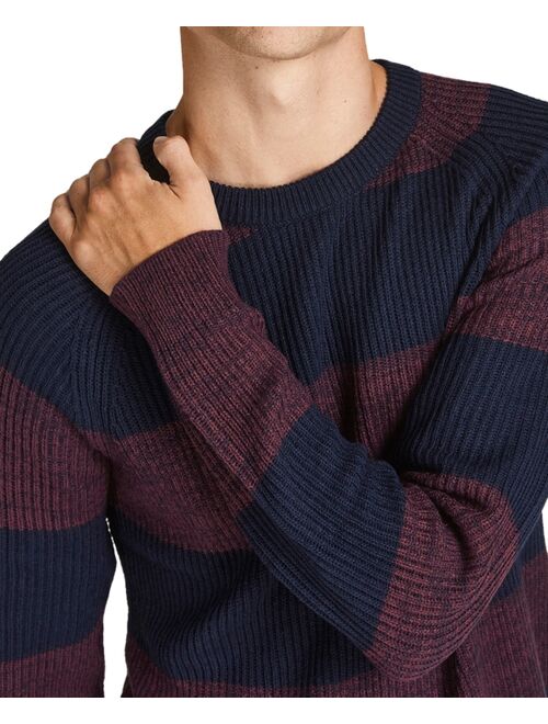 Jack & Jones Men's Pannel Stripe Knit Crew Neck Sweater