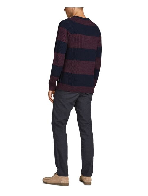 Jack & Jones Men's Pannel Stripe Knit Crew Neck Sweater