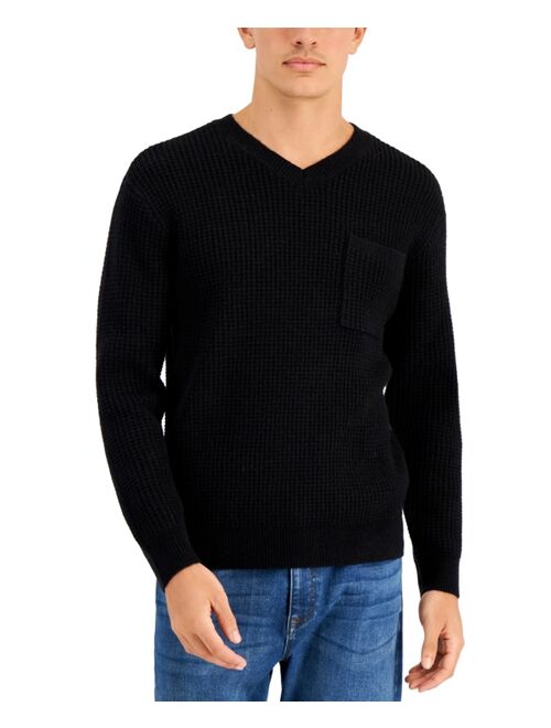 And Now This Men's Waffle Knit V-Neck Sweater