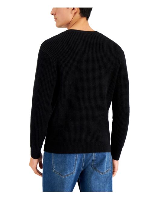 And Now This Men's Waffle Knit V-Neck Sweater
