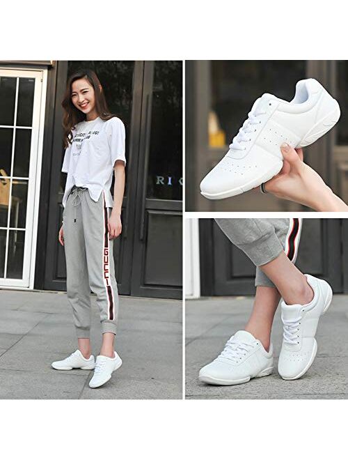 WUIWUIYU Boys Girls Women Lace Up Aerobics Gymnastics School Cheerleading Dance Sport Shoes Training Sneakers
