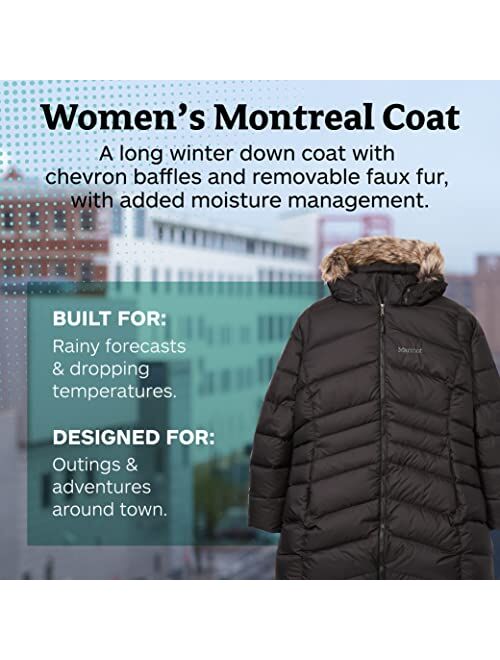 Marmot Montreal Women's Knee-Length Down Puffer Coat, Fill Power 700