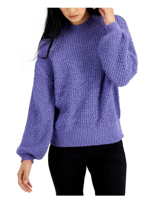 Alfani Fuzzy Mock Neck Sweater, Created for Macy's