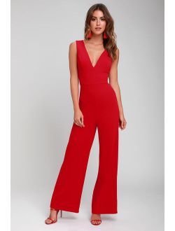 Ready For It Red Sleeveless Wide-Leg Jumpsuit