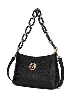 MKF Crossbody Bag for Women – PU Leather Lady Pocketbook Handbag – Side Messenger Purse, Shoulder Chain Strap