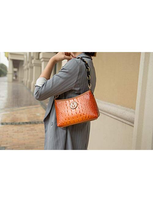 Mkf Collection MKF Crossbody Bag for Women – PU Leather Lady Pocketbook Handbag – Side Messenger Purse, Shoulder Chain Strap